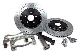 Ford Mustang Brake Rotors (2) - Front - Baer Brakes - Eradispeed+1 SDZ 2-Piece Slotted/Drilled - Black - `05-`14